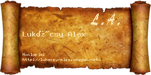 Lukácsy Alex névjegykártya