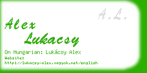 alex lukacsy business card