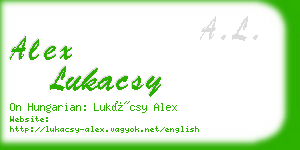 alex lukacsy business card